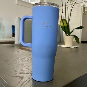 Corkcicle Tumbler with Straw, with the Ritz-Carlton Grand Cayman logo.